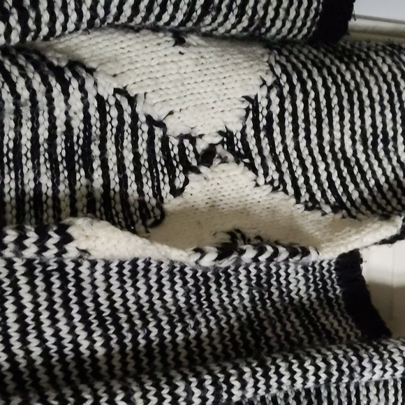 Oversized Chunky Knit Cardigan Black and White - Picture 4 of 7